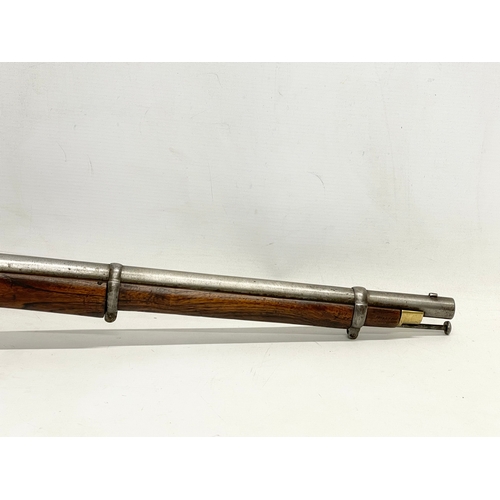 196E - An early to mid 19th century 2 Band Enfield rifle, used by The East India Trading Company. 93cm