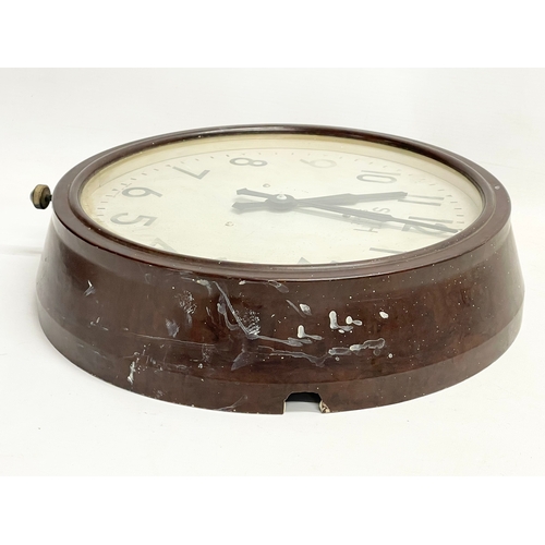 196G - A vintage Smiths Sectric Bakelite Station Clock. 1940’s. 37x9cm