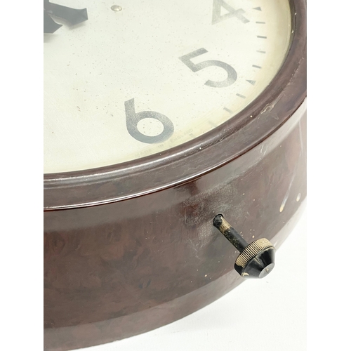 196G - A vintage Smiths Sectric Bakelite Station Clock. 1940’s. 37x9cm