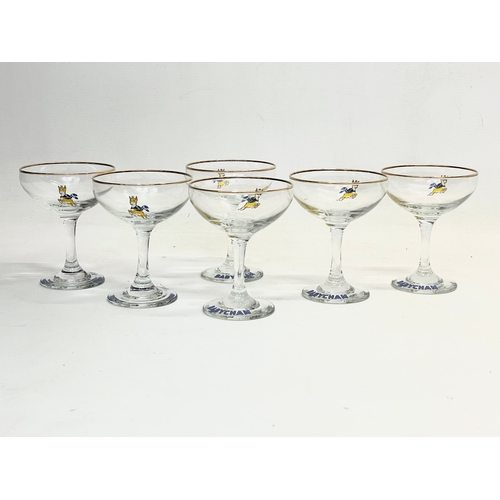 720 - A set of 6 Babycham champagne cocktail glasses. 11cm