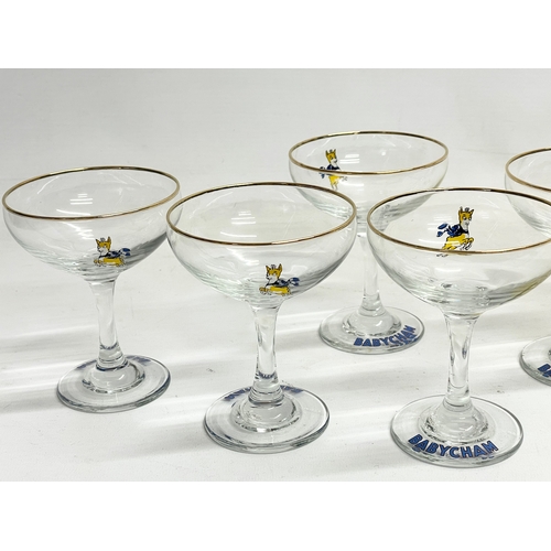 720 - A set of 6 Babycham champagne cocktail glasses. 11cm