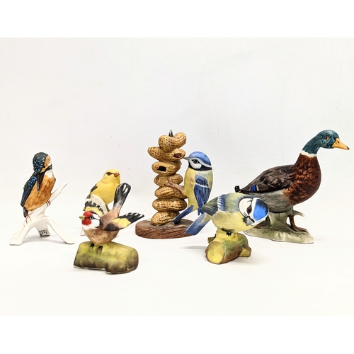 723 - A quantity of pottery birds including 3 Goebel, 2 Crown Staffordshire, and a Royal Osborne. Tallest ... 