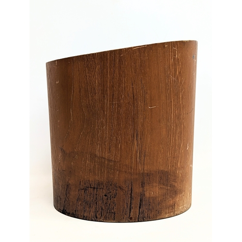 196U - A Mid Century teak paper waste bin by Mallod. 29x30cm