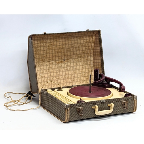 389J - A vintage Collaro record player. 44x33.5x20.5cm closed