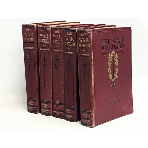 379D - 5 Volumes of The War Illustrated, Volume IV, VI, VII, VII, X by Sir John Hammerton. Published by The... 