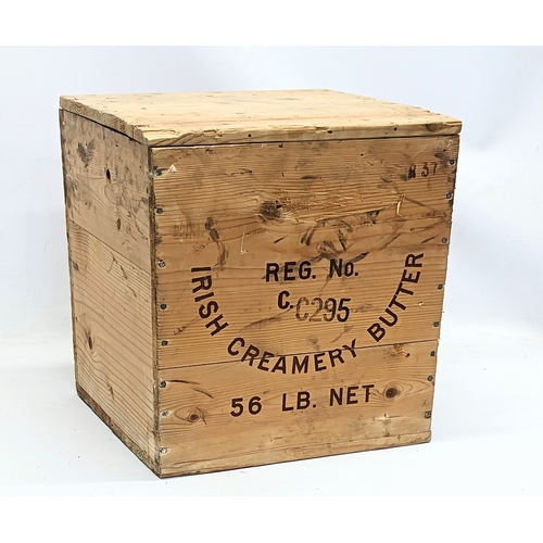 379G - A vintage wooden Irish Creamery Butter box. 34x33x35.5cm