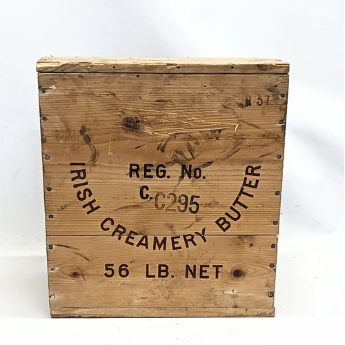 379G - A vintage wooden Irish Creamery Butter box. 34x33x35.5cm