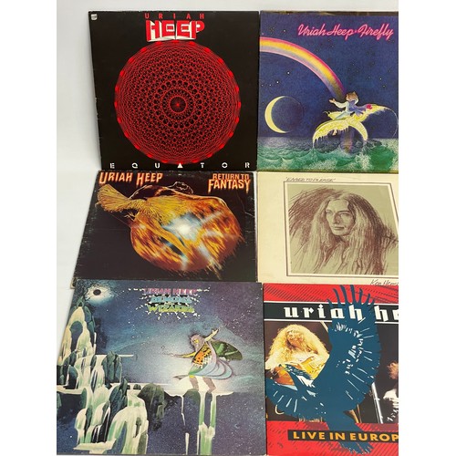363 - A collection of Uriah Heep LP vinyl records, including Uriah Heep Live in Europe 1979, Uriah Heep Li... 