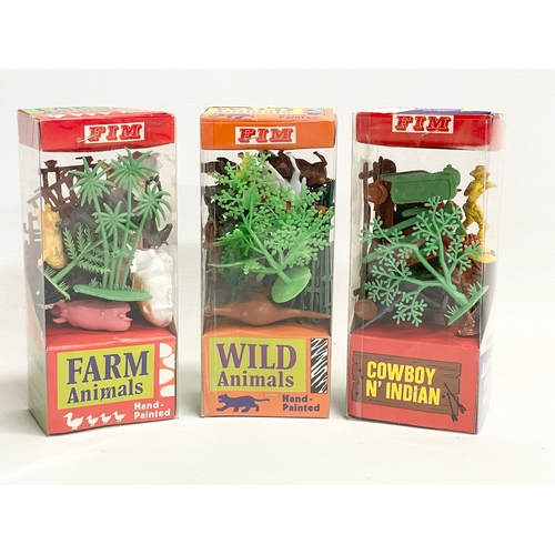 375M - 3 Fim Educational Toys in boxes. Cowboy N’ Indian, Wild Animals, Farm Animals.