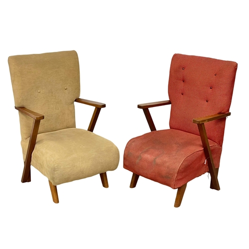 146 - A pair of Mid Century Danish style armchairs.