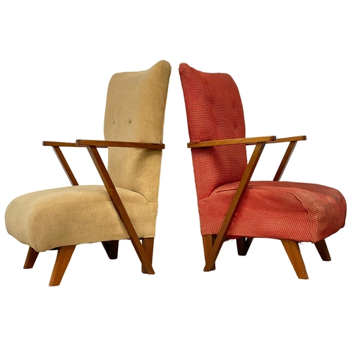 146 - A pair of Mid Century Danish style armchairs.