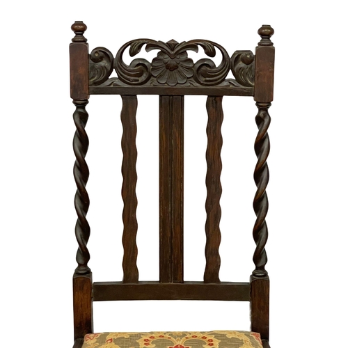 203 - A late 19th century oak Barley Twist side chair. Circa 1890.