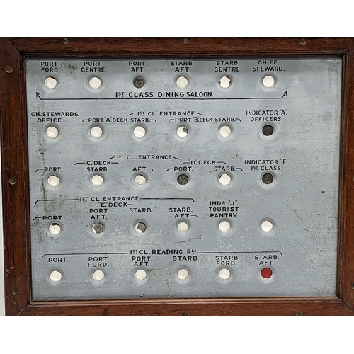 280Q - An early 20th century ship's bell board. 59.5x8x60cm