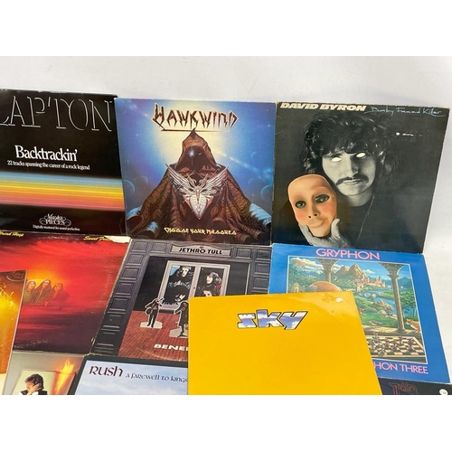362 - A collection of LP vinyl record, including David Byron Baby Faced Killer, Hawkwind Choose Your Masqu... 