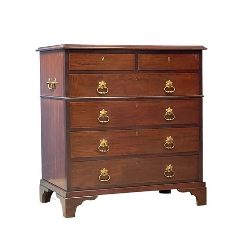 1085 - A good quality early 20th century Georgian style mahogany chest of drawers with 2 brass side handles... 