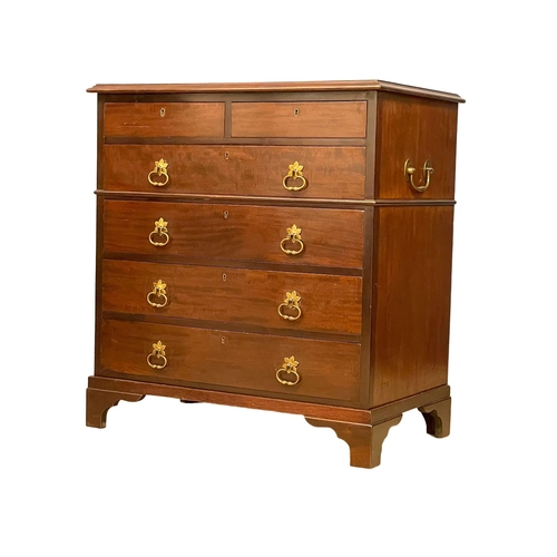 1085 - A good quality early 20th century Georgian style mahogany chest of drawers with 2 brass side handles... 