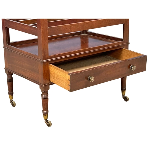 1092 - A good quality 19th century George III style mahogany Canterbury with drawer. Circa 1880. 46x31x50cm