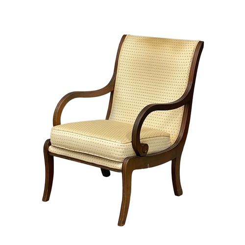 1108 - A Regency style mahogany armchair. 55x64x87cm