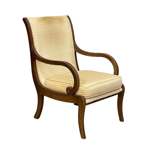 1108 - A Regency style mahogany armchair. 55x64x87cm