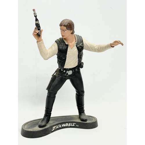 76 - 2 large 1995 Ertl ‘Star Wars’ painted models. Luke Skywalker and Han Solo. 30cm