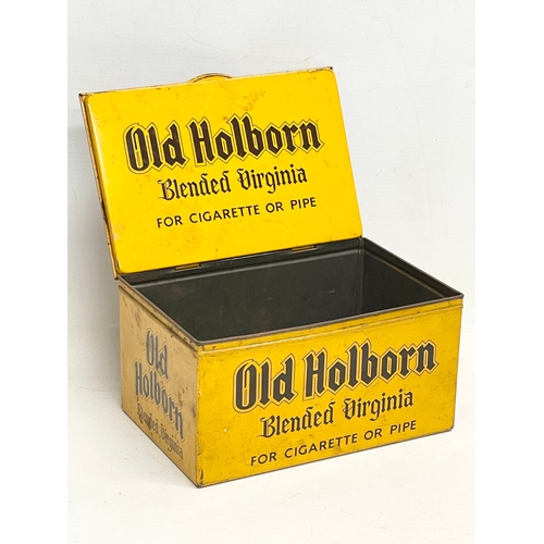 87 - 3 large vintage ‘Old Holborn’ Blended Virginia tobacco tins. 22x15x11.5cm