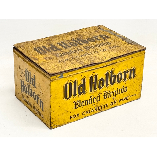 87 - 3 large vintage ‘Old Holborn’ Blended Virginia tobacco tins. 22x15x11.5cm