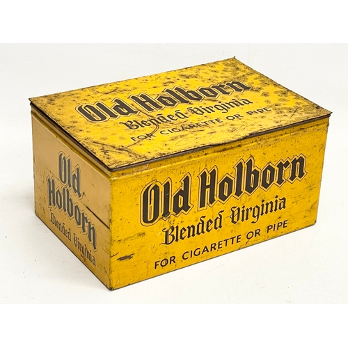 87 - 3 large vintage ‘Old Holborn’ Blended Virginia tobacco tins. 22x15x11.5cm