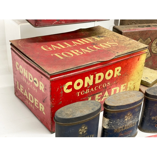 88 - A collection of vintage tins. Including 3 rare Piccadilly Juniors Virginia Tobacco tins, a large Gal... 