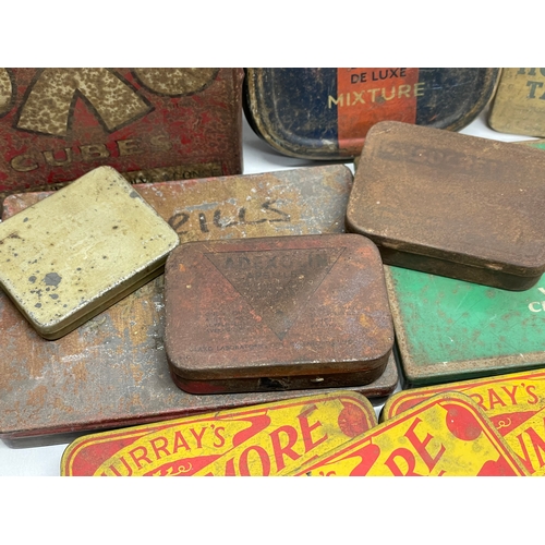 88 - A collection of vintage tins. Including 3 rare Piccadilly Juniors Virginia Tobacco tins, a large Gal... 