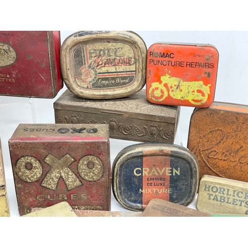 88 - A collection of vintage tins. Including 3 rare Piccadilly Juniors Virginia Tobacco tins, a large Gal... 