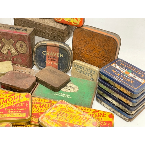 88 - A collection of vintage tins. Including 3 rare Piccadilly Juniors Virginia Tobacco tins, a large Gal... 