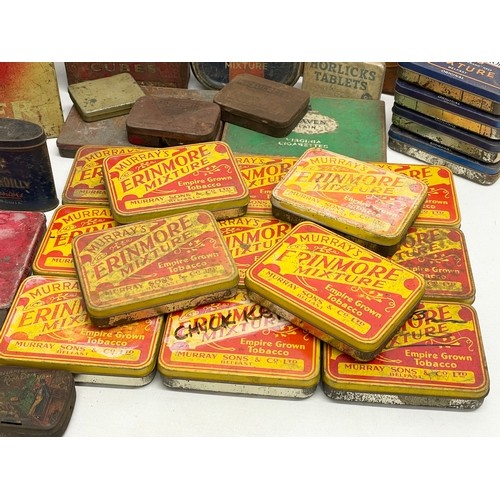 88 - A collection of vintage tins. Including 3 rare Piccadilly Juniors Virginia Tobacco tins, a large Gal... 