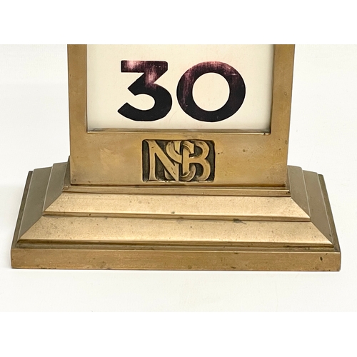 8 - A 1920’s Art Deco bronze desktop calendar. 16x8x17cm