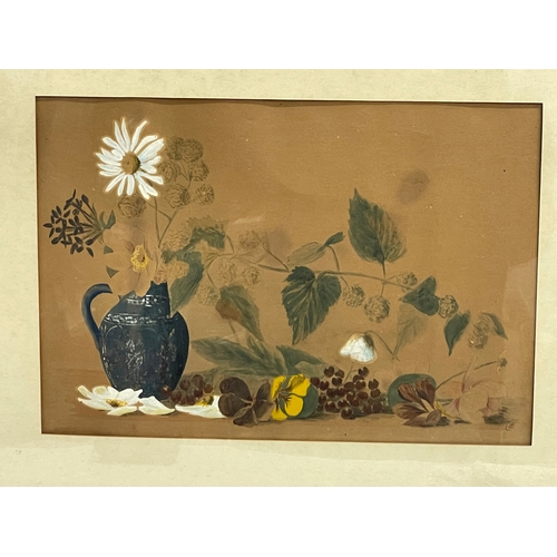 209 - 2 early 20th century Still Life watercolour paintings, with monogram signature. Paintings measure 33... 