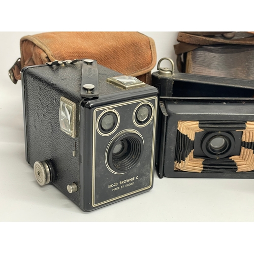 106 - A collection of vintage cameras, Brownie’s etc. including a Six-20 ‘Brownie’ C by Kodak, a Coronet T... 