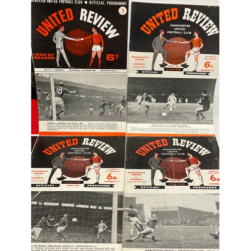 174 - A collection of vintage Manchester United ‘United Review’ football programmes. Dating from 1959-1970... 