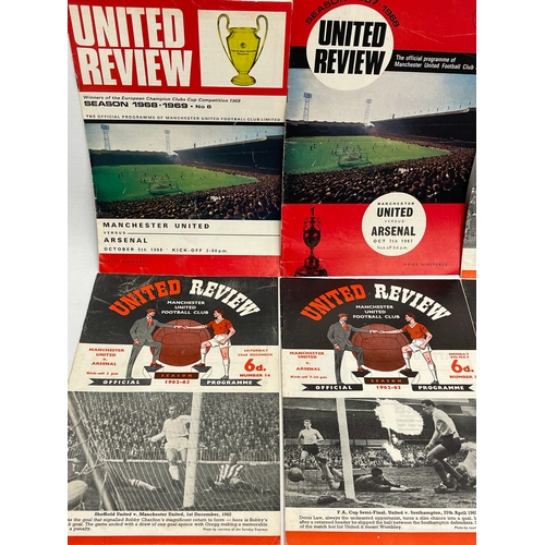 174 - A collection of vintage Manchester United ‘United Review’ football programmes. Dating from 1959-1970... 