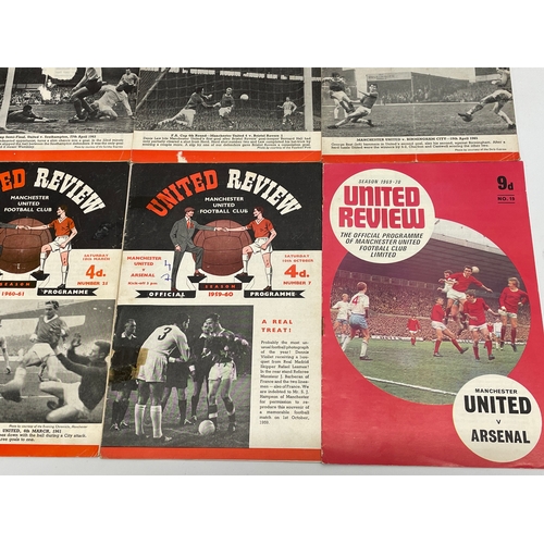 174 - A collection of vintage Manchester United ‘United Review’ football programmes. Dating from 1959-1970... 