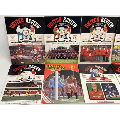 176 - A Collection of vintage Manchester United ‘United Review’ football programmes. Dating from 1980-1996... 