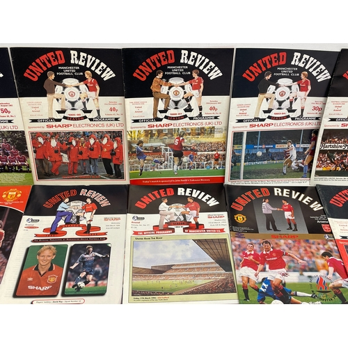 176 - A Collection of vintage Manchester United ‘United Review’ football programmes. Dating from 1980-1996... 