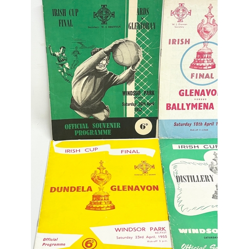 180 - A collection of vintage Irish Cup Final football programmes. 1952 Ards vs Glentoran. 1959 Glenavon v... 