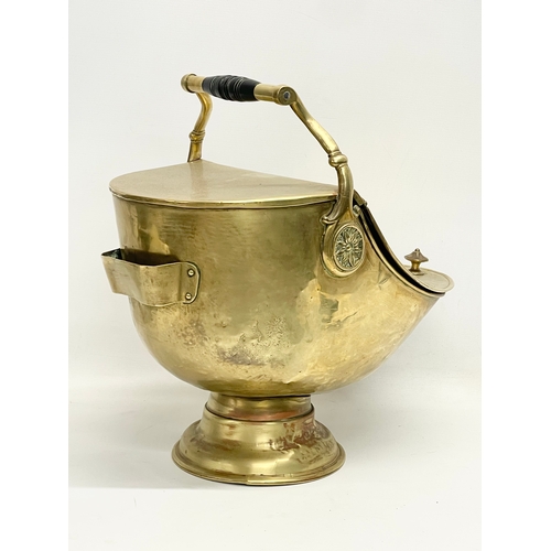 47 - A large Victorian brass coal scuttle. 52x32x47cm