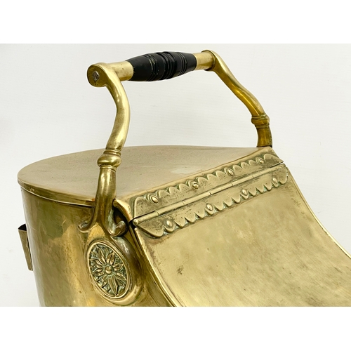 47 - A large Victorian brass coal scuttle. 52x32x47cm