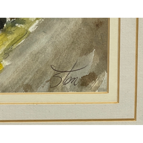 586 - A signed watercolour painting. Painting measures 39x30cm. Frame 59x50cm