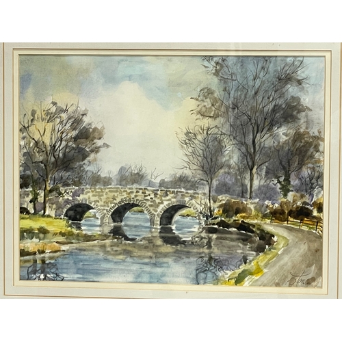 586 - A signed watercolour painting. Painting measures 39x30cm. Frame 59x50cm