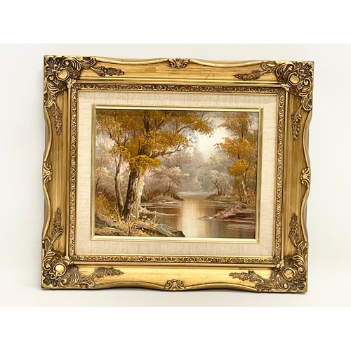 580 - An oil painting in gilt frame. Painting measures 24x19cm. Frame 39x34cm