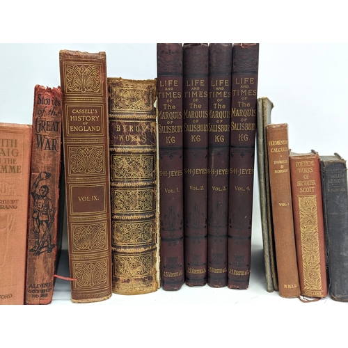 232 - A quantity of vintage books, including the Works of Byron, Stories of The Great War, Life and Times ... 