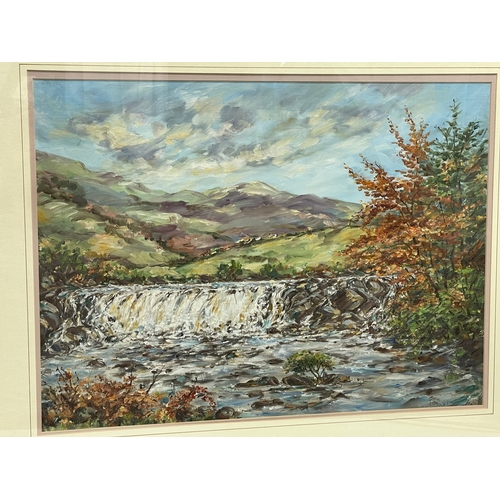 573 - A large oil painting by B. Davis. Painting measure 60x44.5cm. Frame 86x72cm