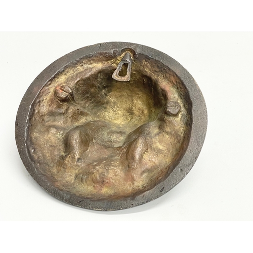 21 - A 19th century Bronze religious wall plaque. 16.5cm