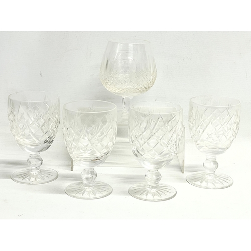 645 - A set of 4 Waterford Crystal ‘Donegal’ pattern wine glasses 8x13cm and a Waterford Crystal ‘Colleen’... 